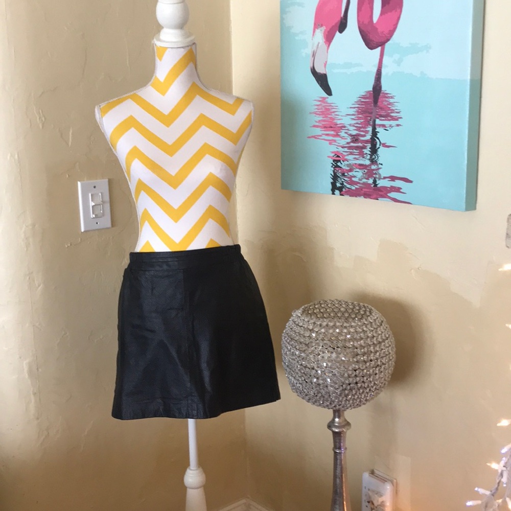 Mango Genuine Leather Mini Skirt